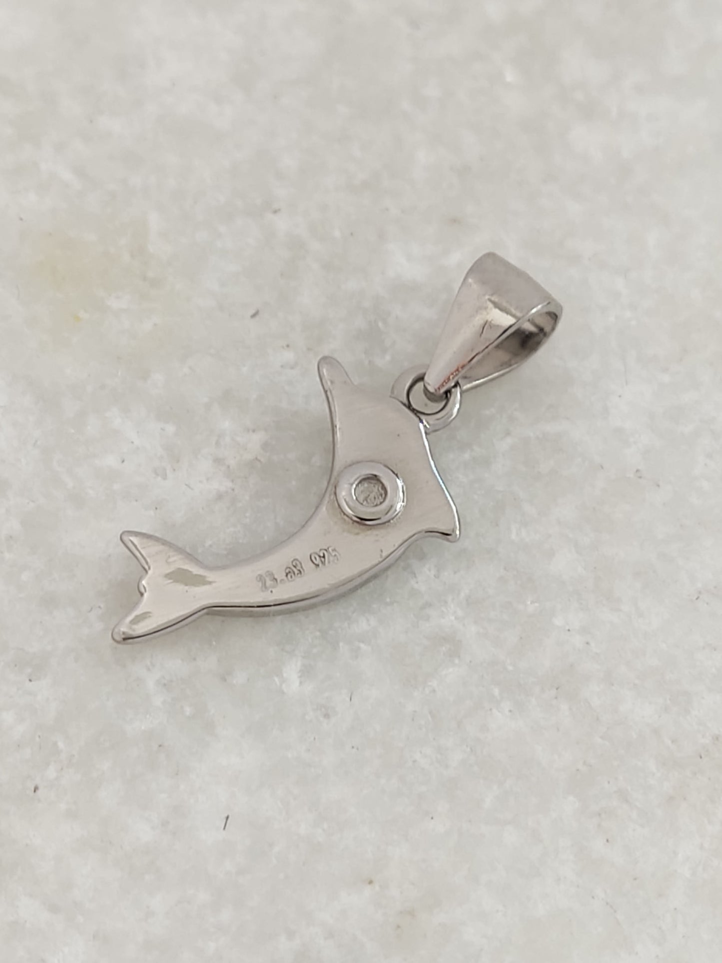 Small sterling silver dolphin pendant 20x17mm
