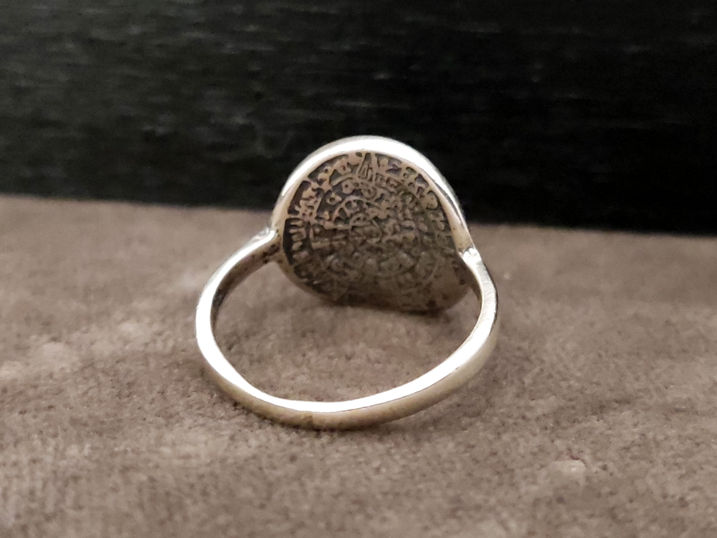 Phaistos Disc Silver Greek Ring 15mm