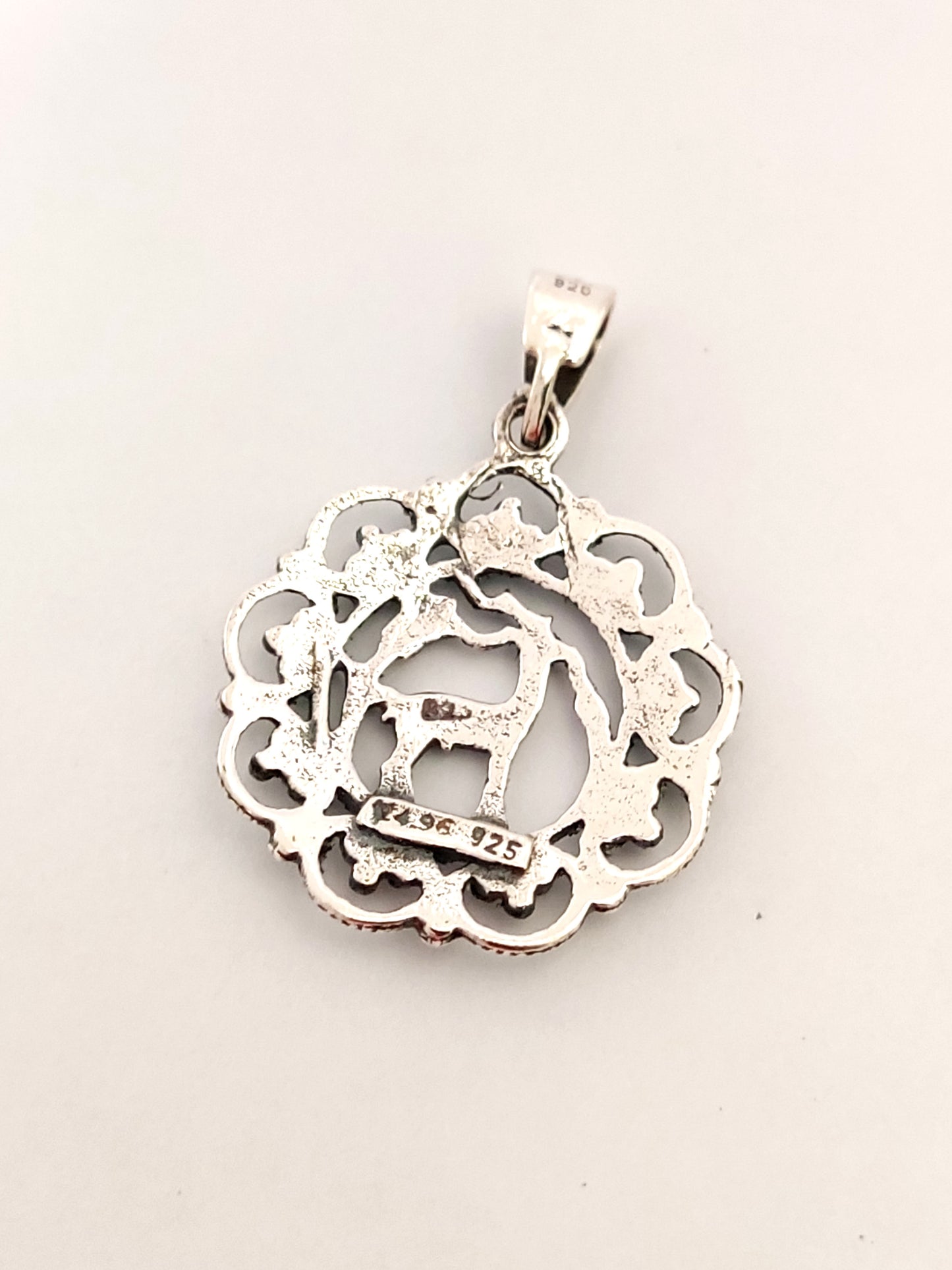 Greek Deer Of Rhodes Silver Pendant 23mm