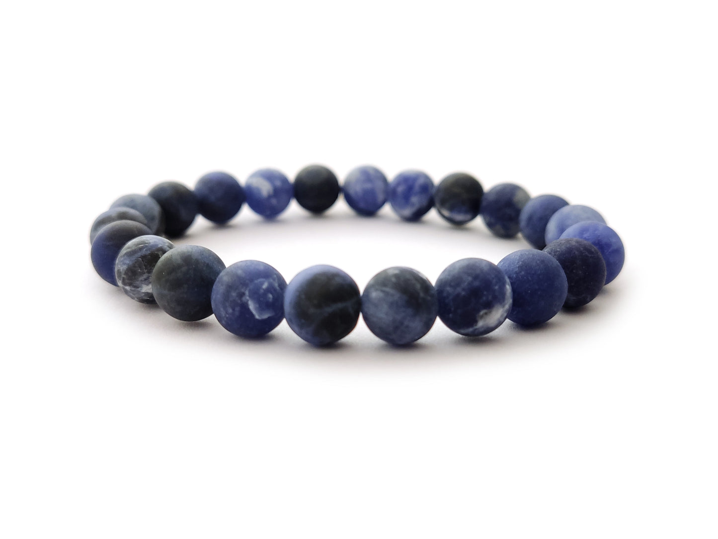 Natural Blue Matt Sodalite Bracelet with Genuine Stones 8mm