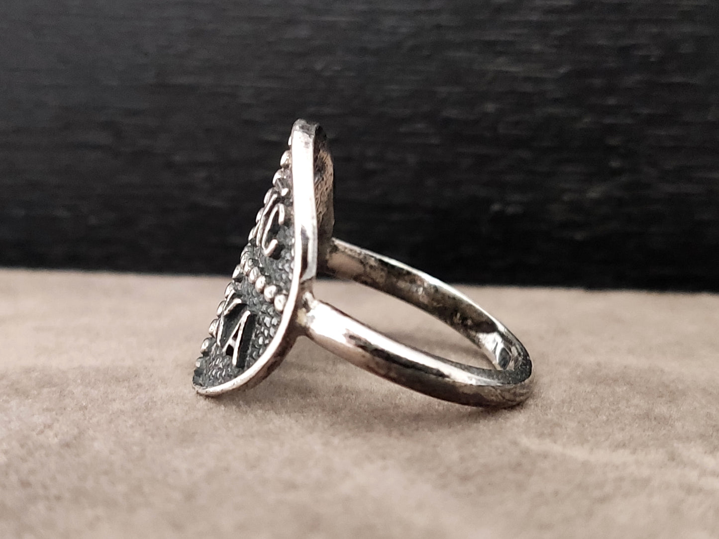 Greek Byzantine ICXC NIKA Cross Silver Ring 19mm