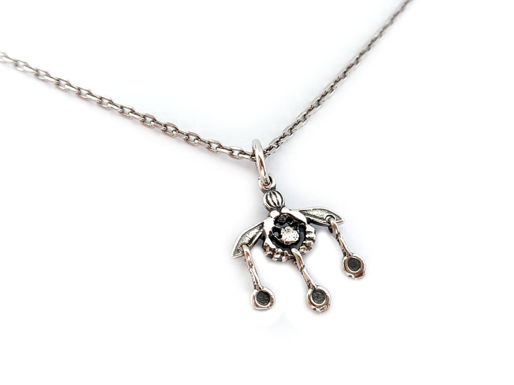 Sterling silver 925 Greek Malia Bees pendant necklace on elegant chain – handcrafted in Greece