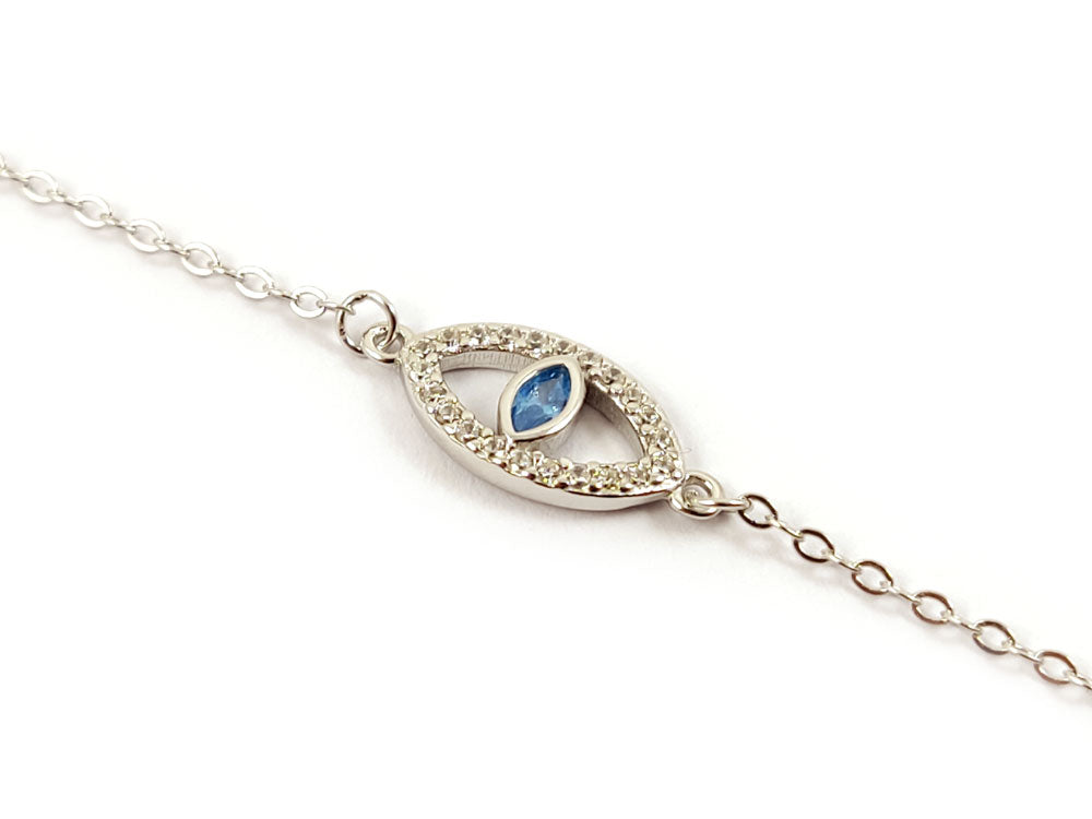 Adjustable evil eye mati bracelet made in Greece