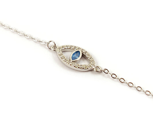 Adjustable evil eye mati bracelet made in Greece