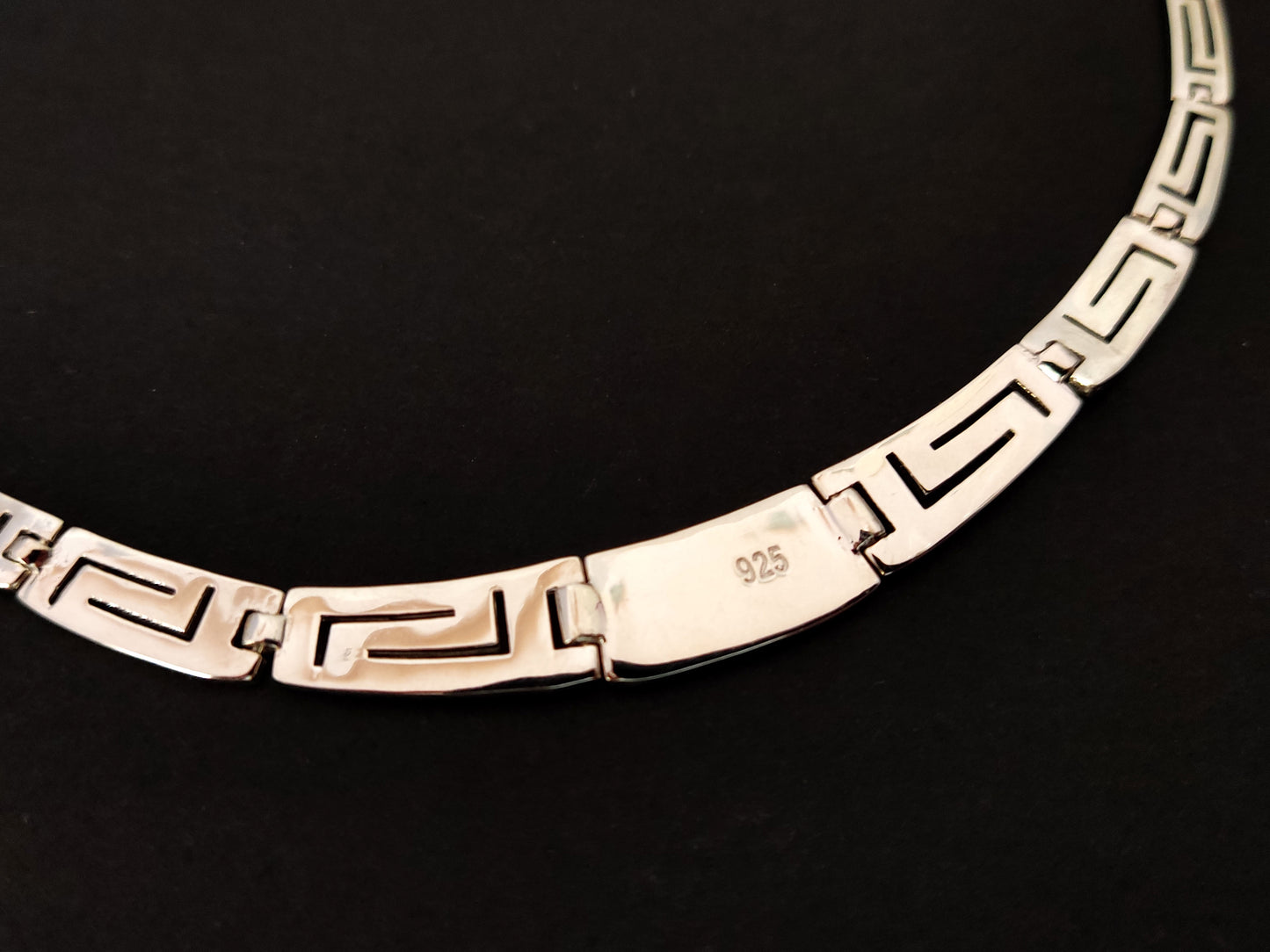 Greek Silver Gradual Blue Opal Necklace