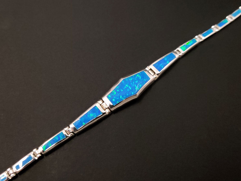 Blue Opal Silver Gradual Bracelet