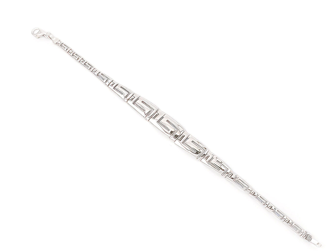Sterling Silver 925 Adjustable Greek Key Meander Gradual Bracelet