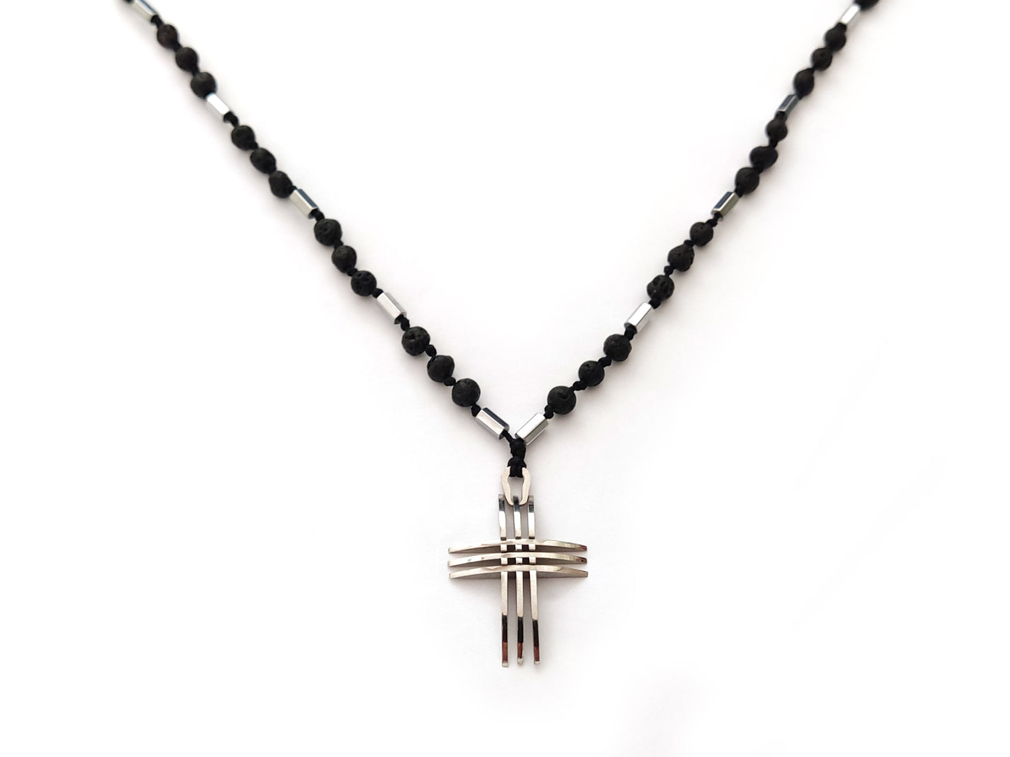 Cross Lava Necklace