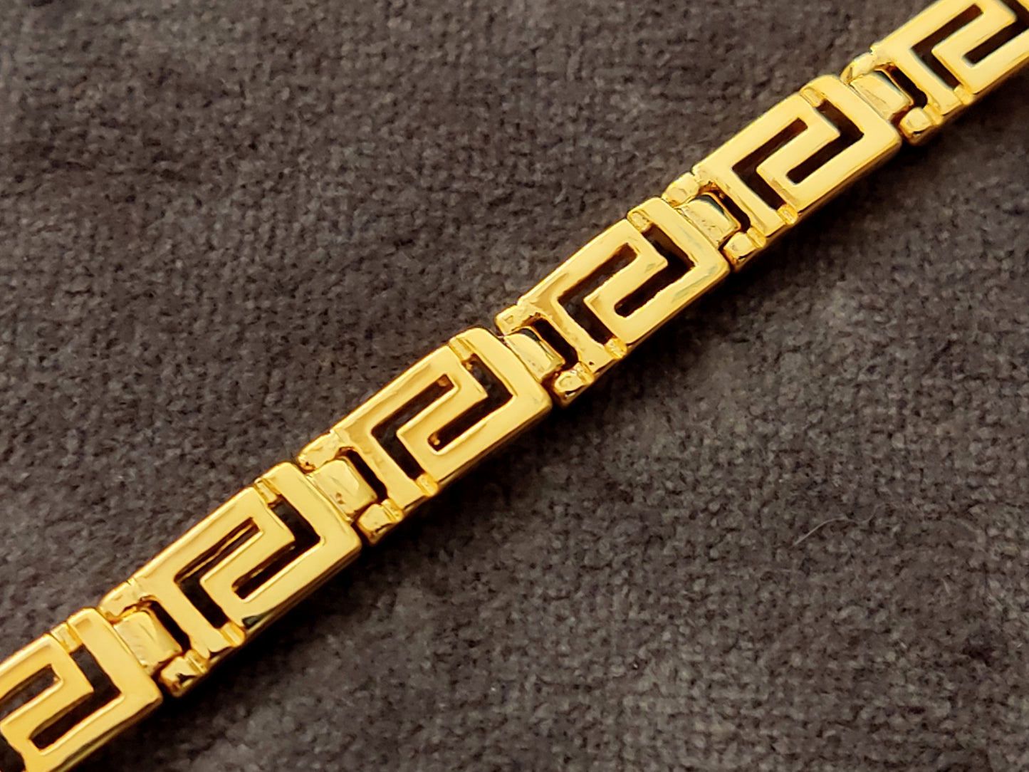 Armband aus vergoldetem Silber mit griechischem Schlüssel, 5 mm