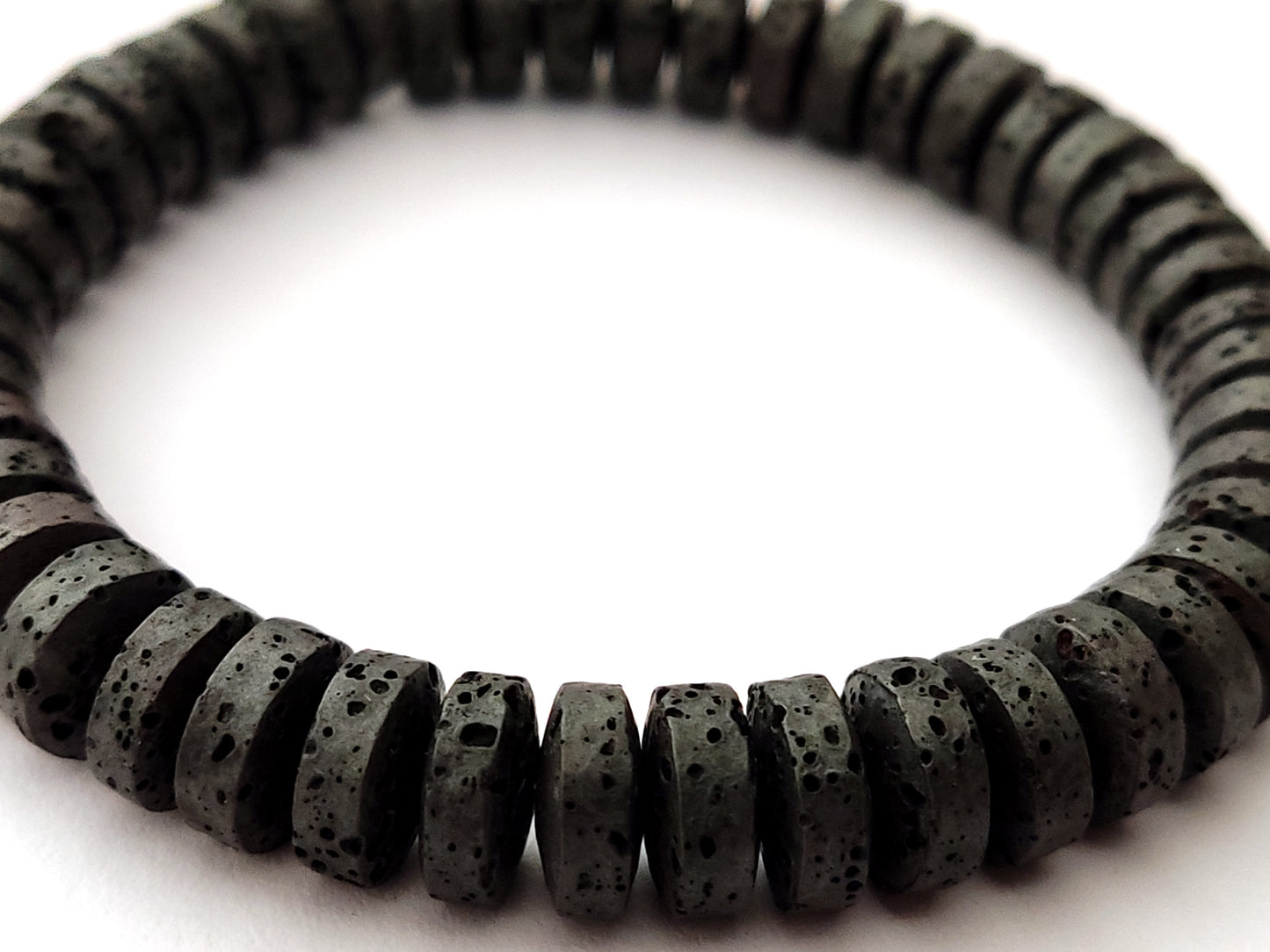 Greek Lava Bracelet Slice Stones 8mm