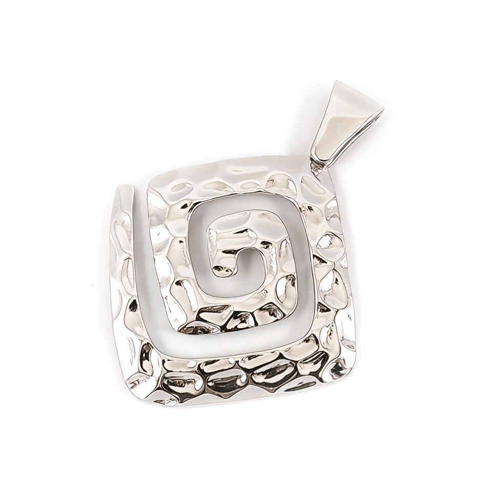 Greek spiral symbol sterling silver necklace product shot