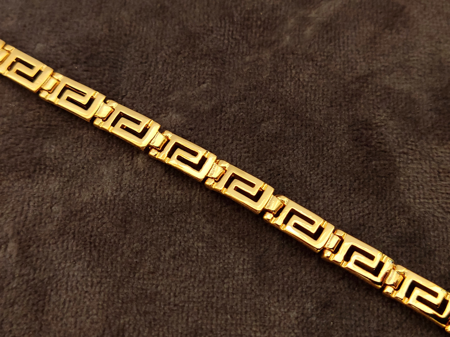 Armband aus vergoldetem Silber mit griechischem Schlüssel, 5 mm