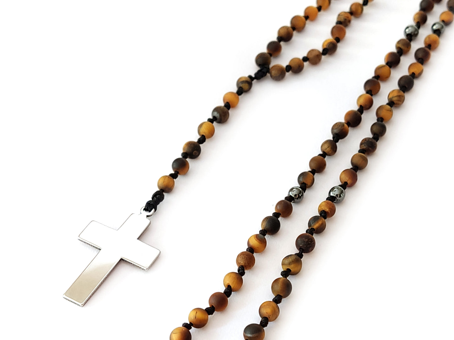 Handmade Greek Tiger's Eye Rosary Style Necklace