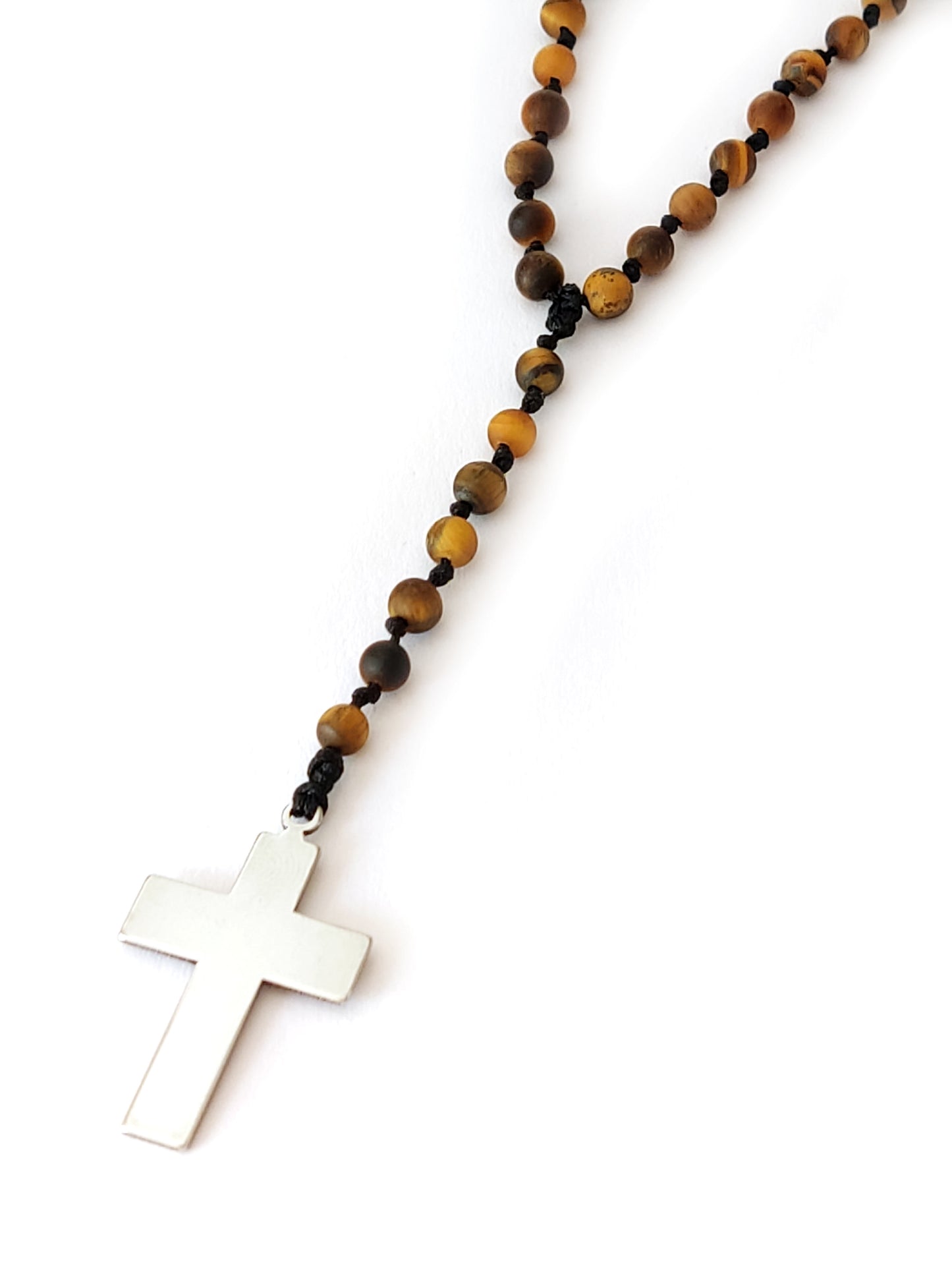 Handmade Greek Tiger's Eye Rosary Style Necklace