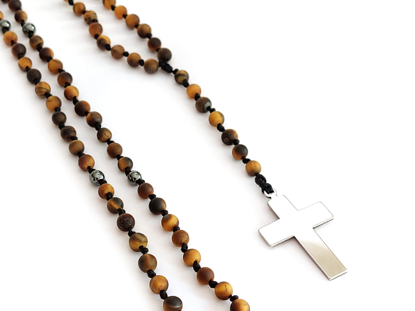 Handmade Greek Tiger's Eye Rosary Style Necklace