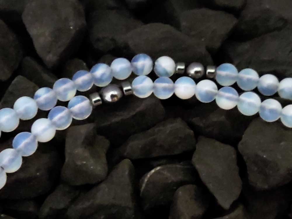 Handmade Evil Eye Mati Nazar Protection Moonstone Greek Silver Necklace