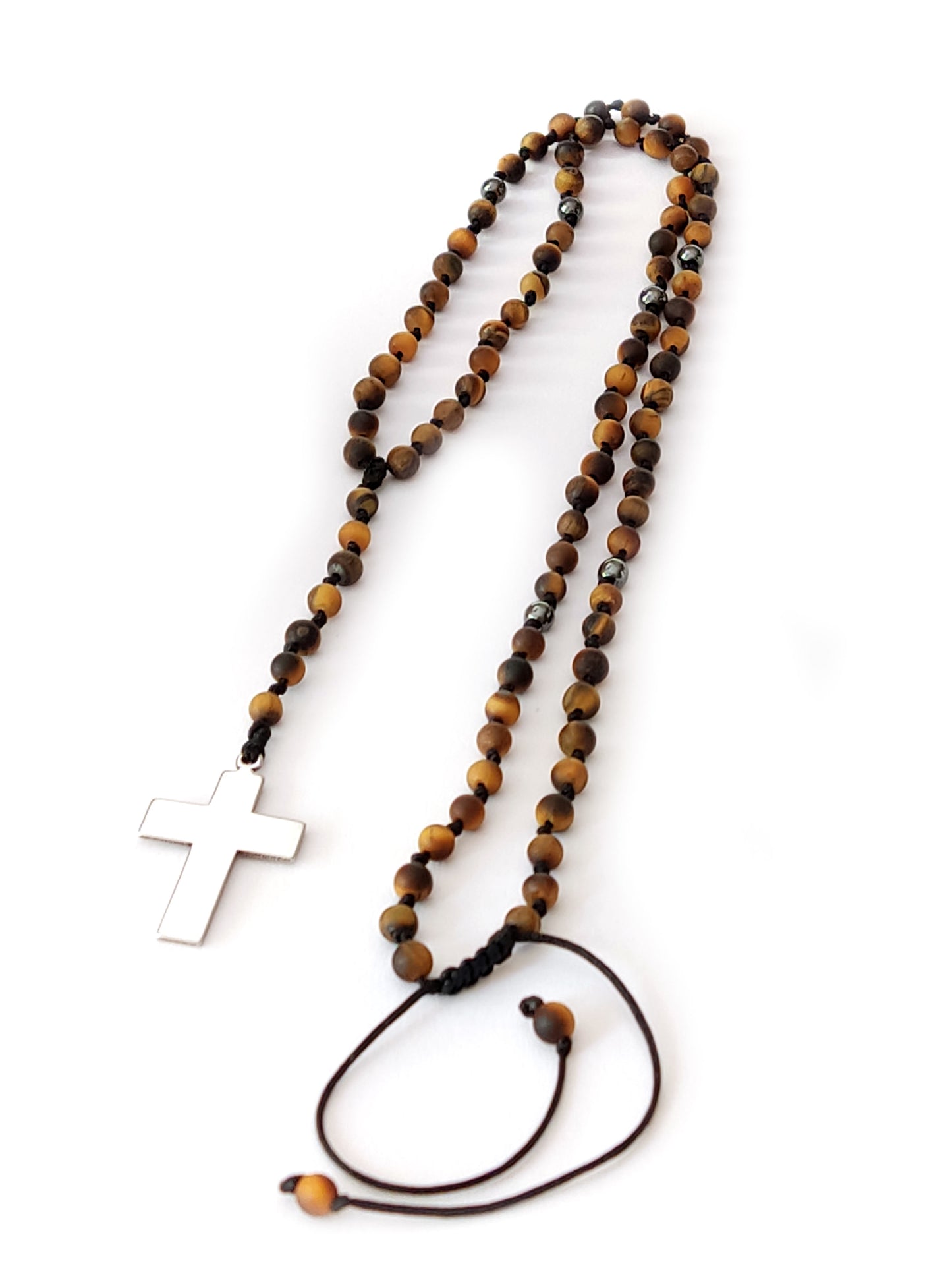 Handmade Greek Tiger's Eye Rosary Style Necklace