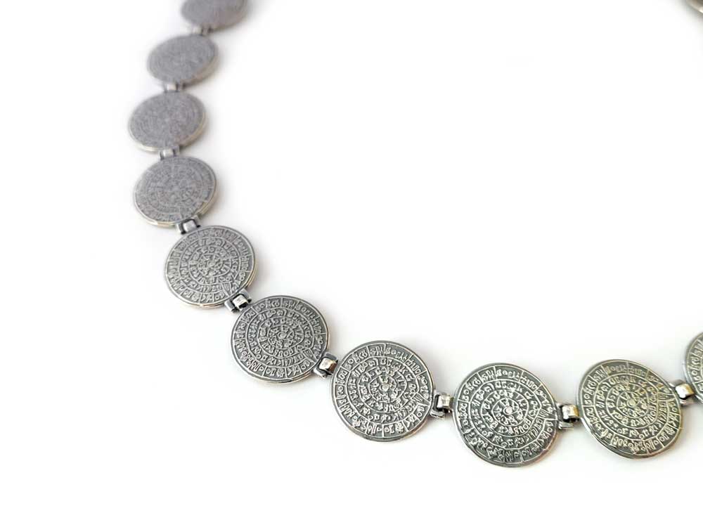 Collier en argent disque Phaistos 16 mm