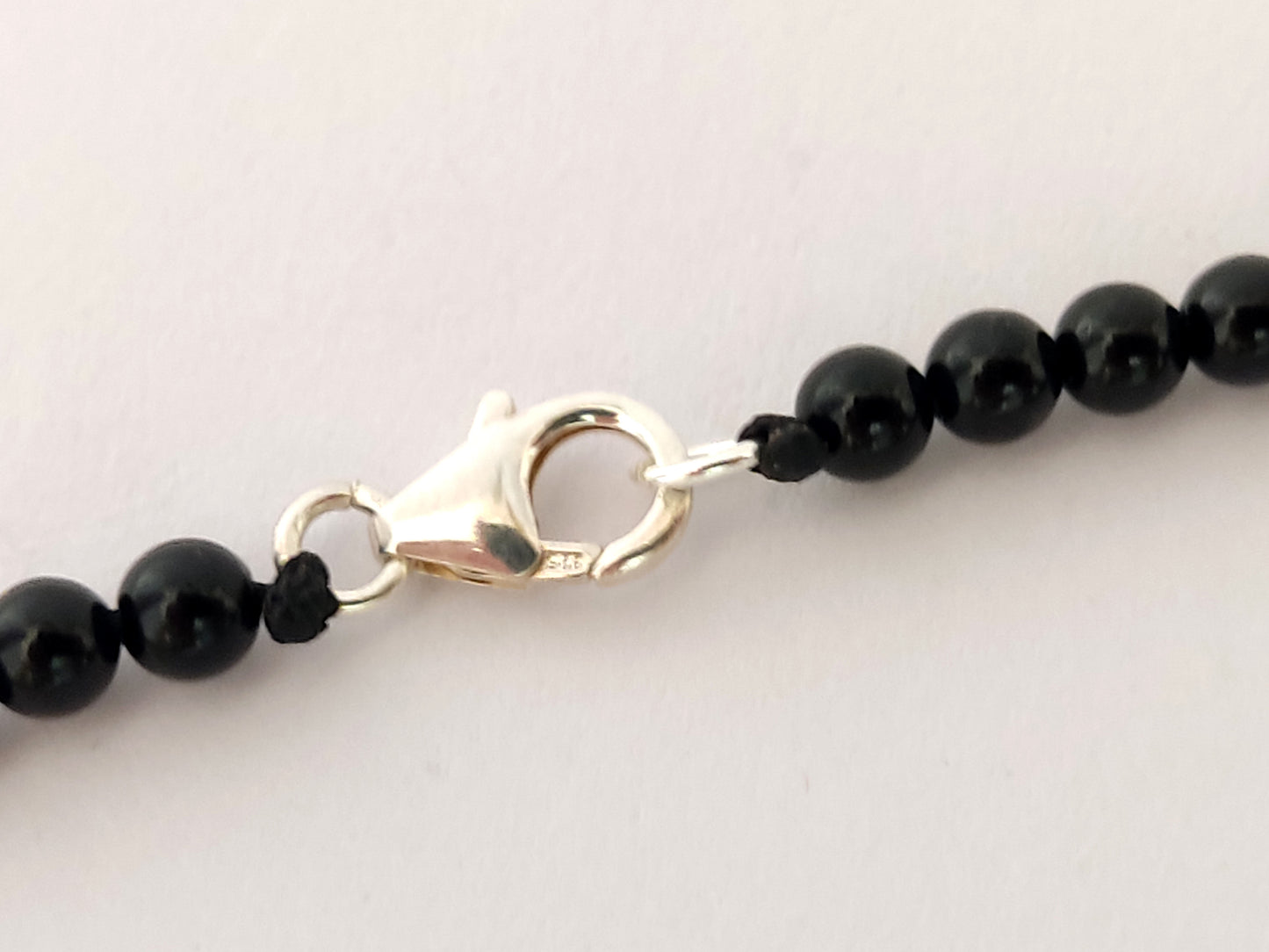 Phaistos Disc Necklace | Sterling Silver 925 | Black Onyx Stones 4mm | Sirioti Jewelry