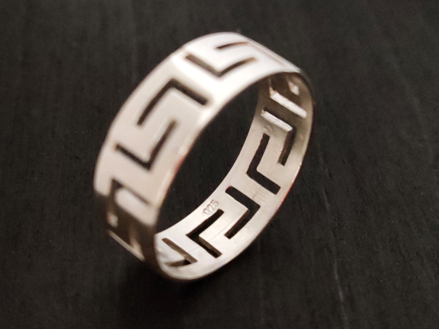 Griechischer Schlüsselring aus Silber, 8 mm