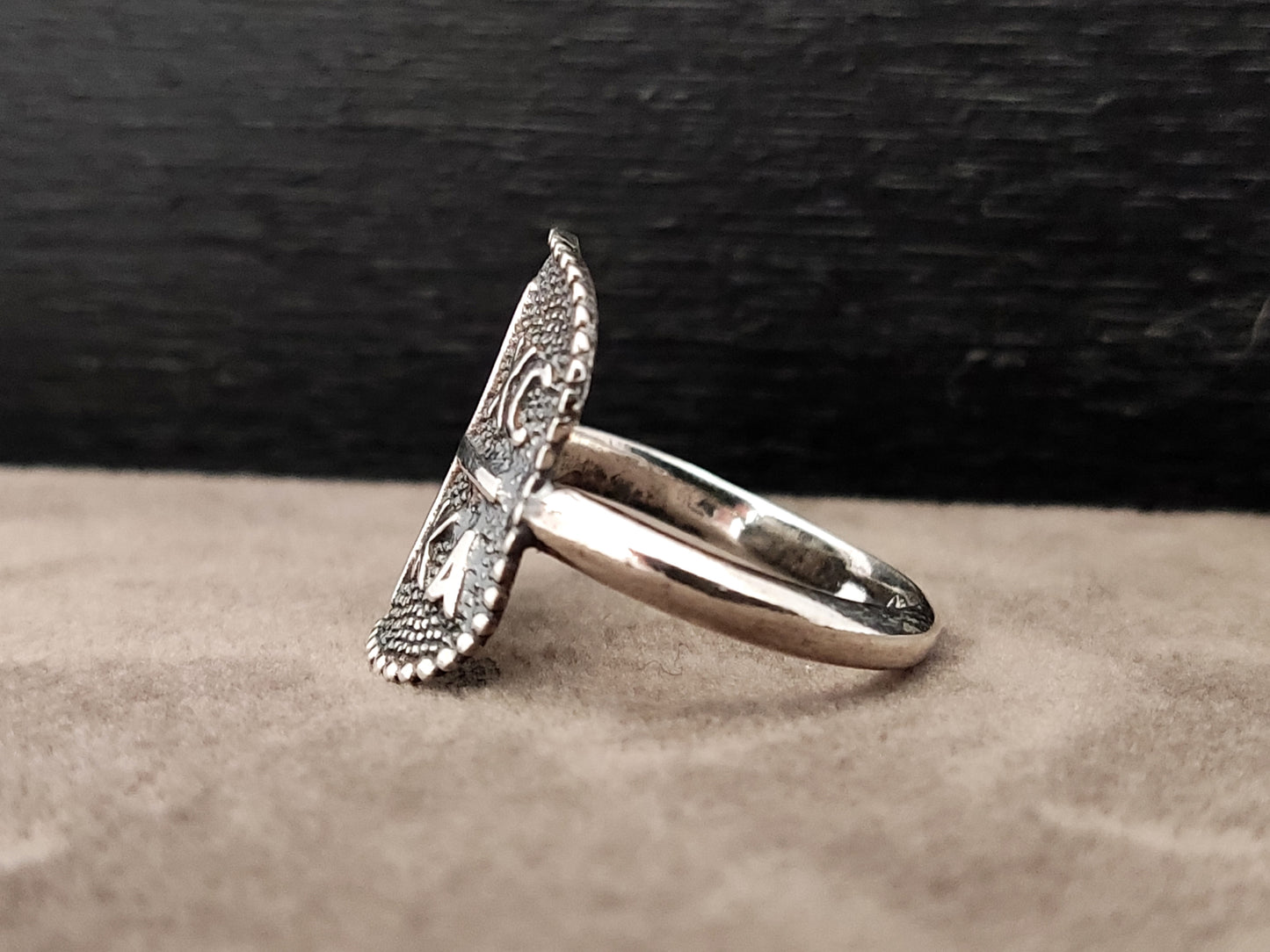 Byzantine Konstantinato Cross Silver Greek Ring 17x15mm