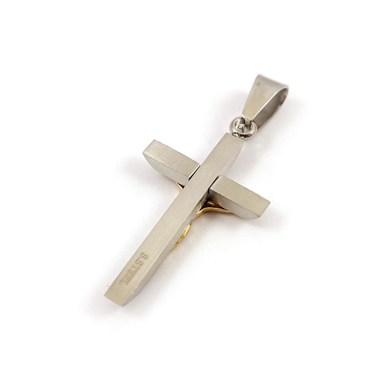 “Hallmarked stainless steel cross made in Greece”