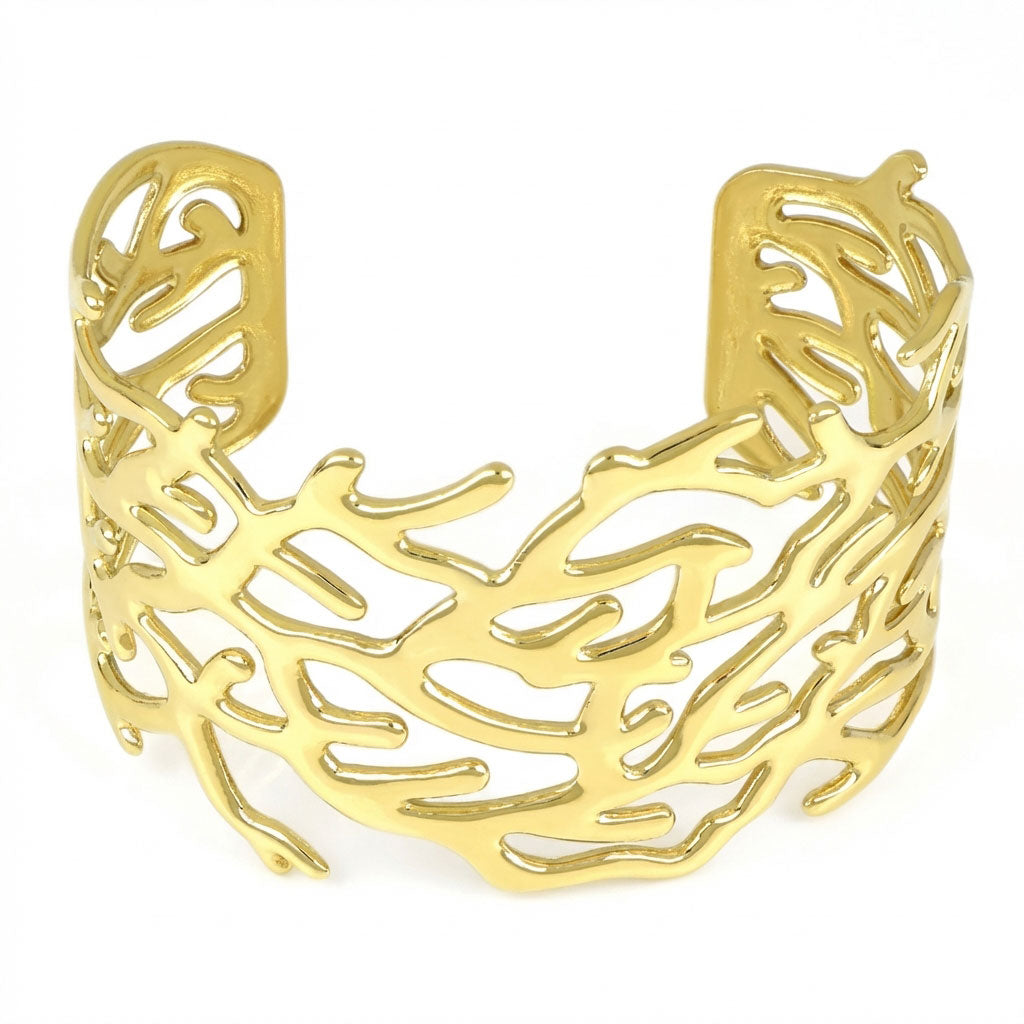 Bold 45mm wide gold cuff bracelet Greece