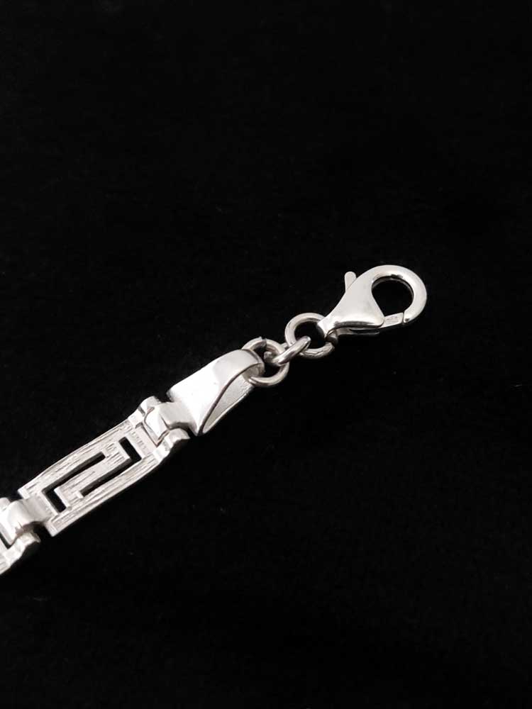 Sterling Silver Greek Key Bracelet – 925 Hallmarked, Made in Greece, 5mm Width