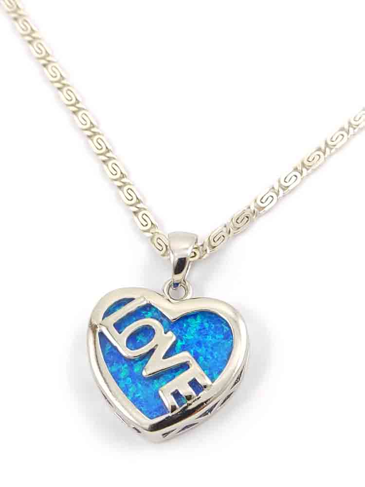 Discover timeless elegance with our Sterling Silver 925 Blue Opal Heart Pendant. Handcrafted in Greece, this love-inspired design features a blue opal stone. Free shipping available. Order now!