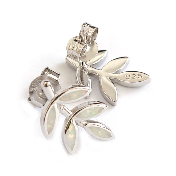 Greek silver jewelry stud earrings 16 x 10 mm, hallmarked 925