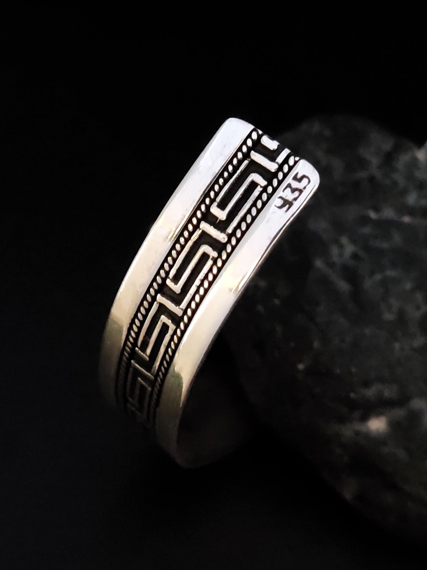 Greek Silver Bracelet Adjustable Men/Women 10mm