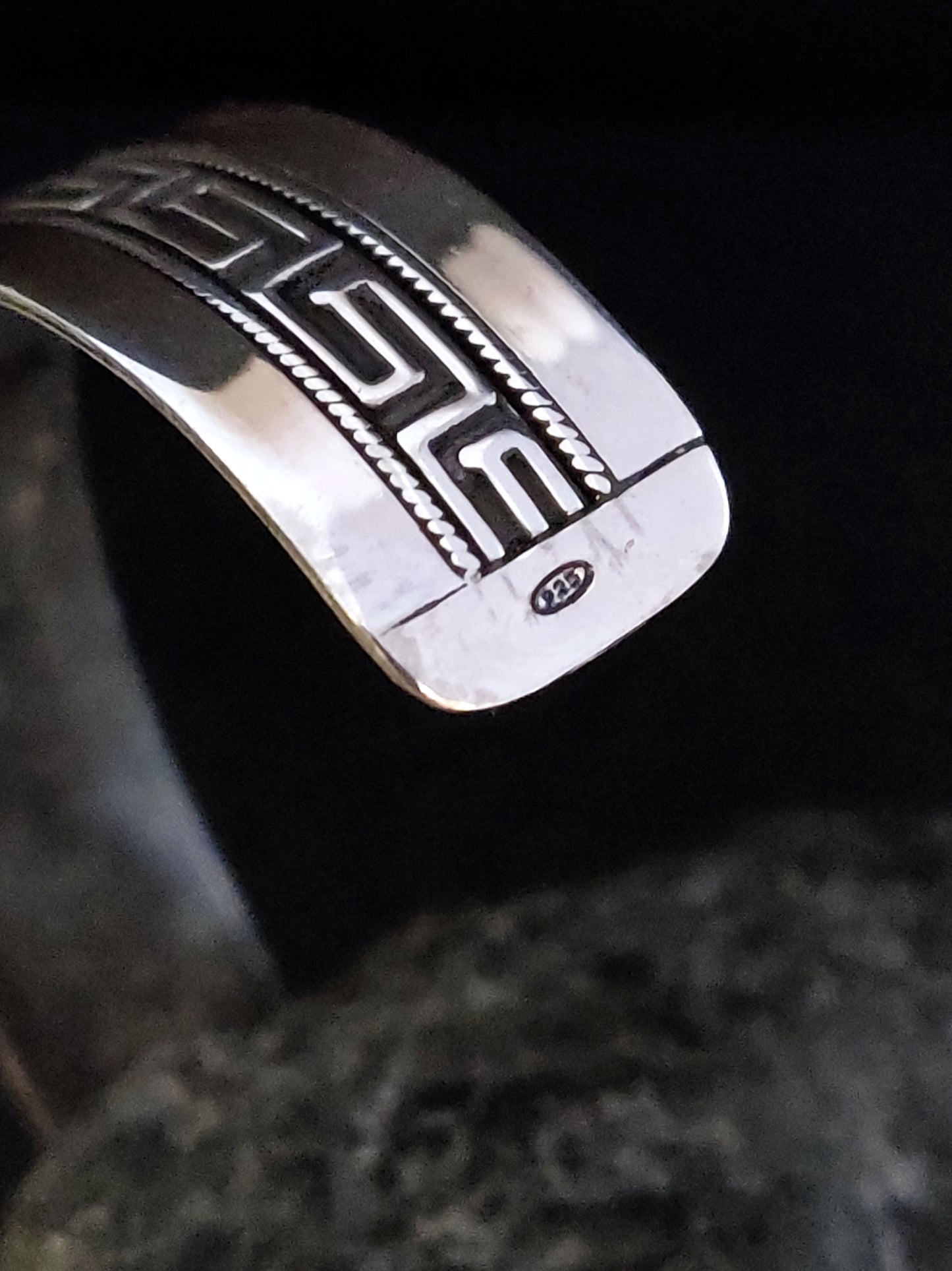 Greek Silver Bracelet Adjustable Men/Women 14mm