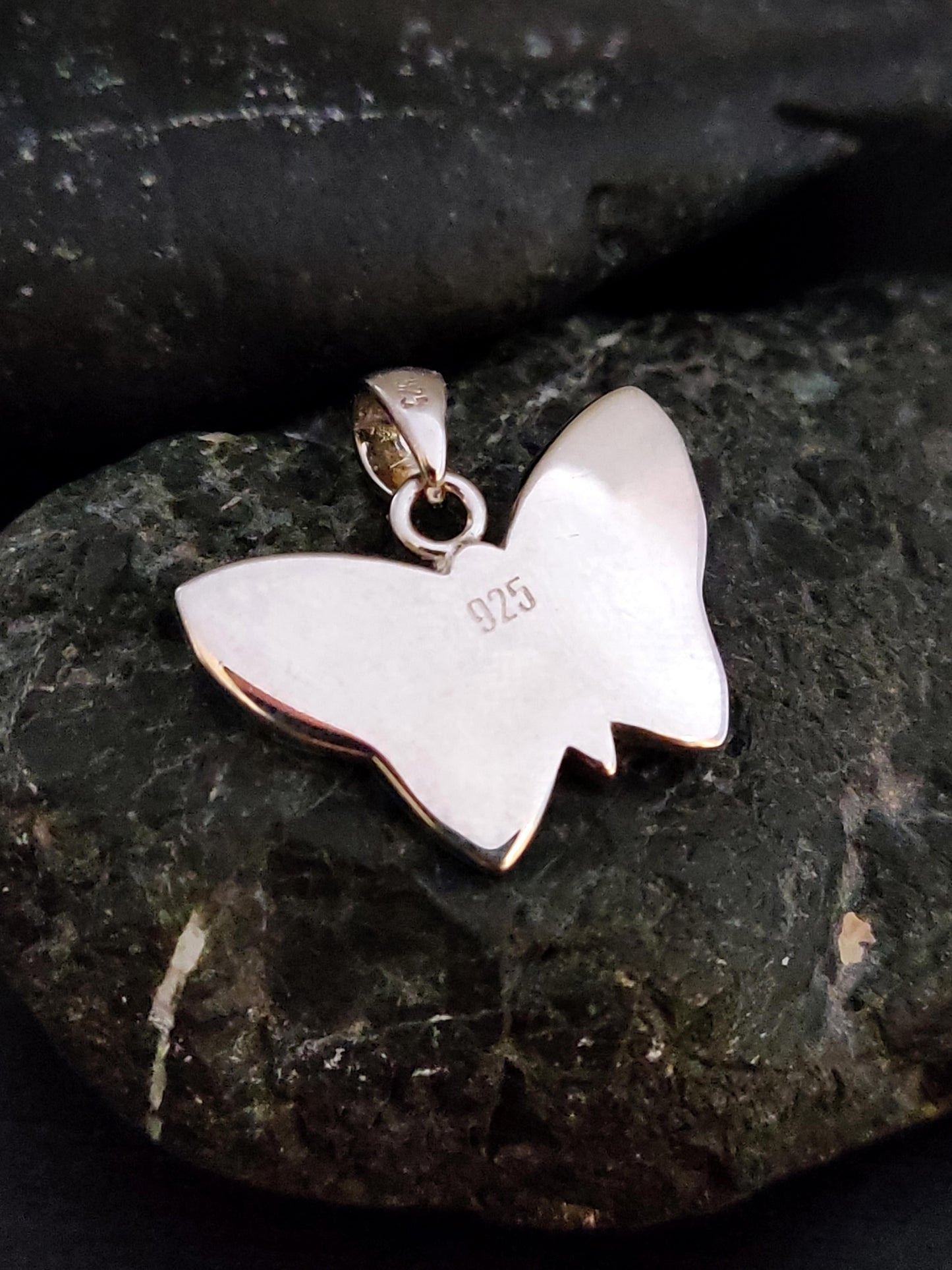 White Opal Butterfly Pendant