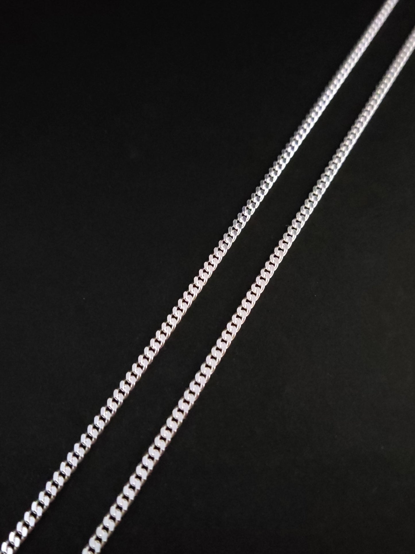 Silver Chain 2mm Curb Gourmet Anklet Bracelet