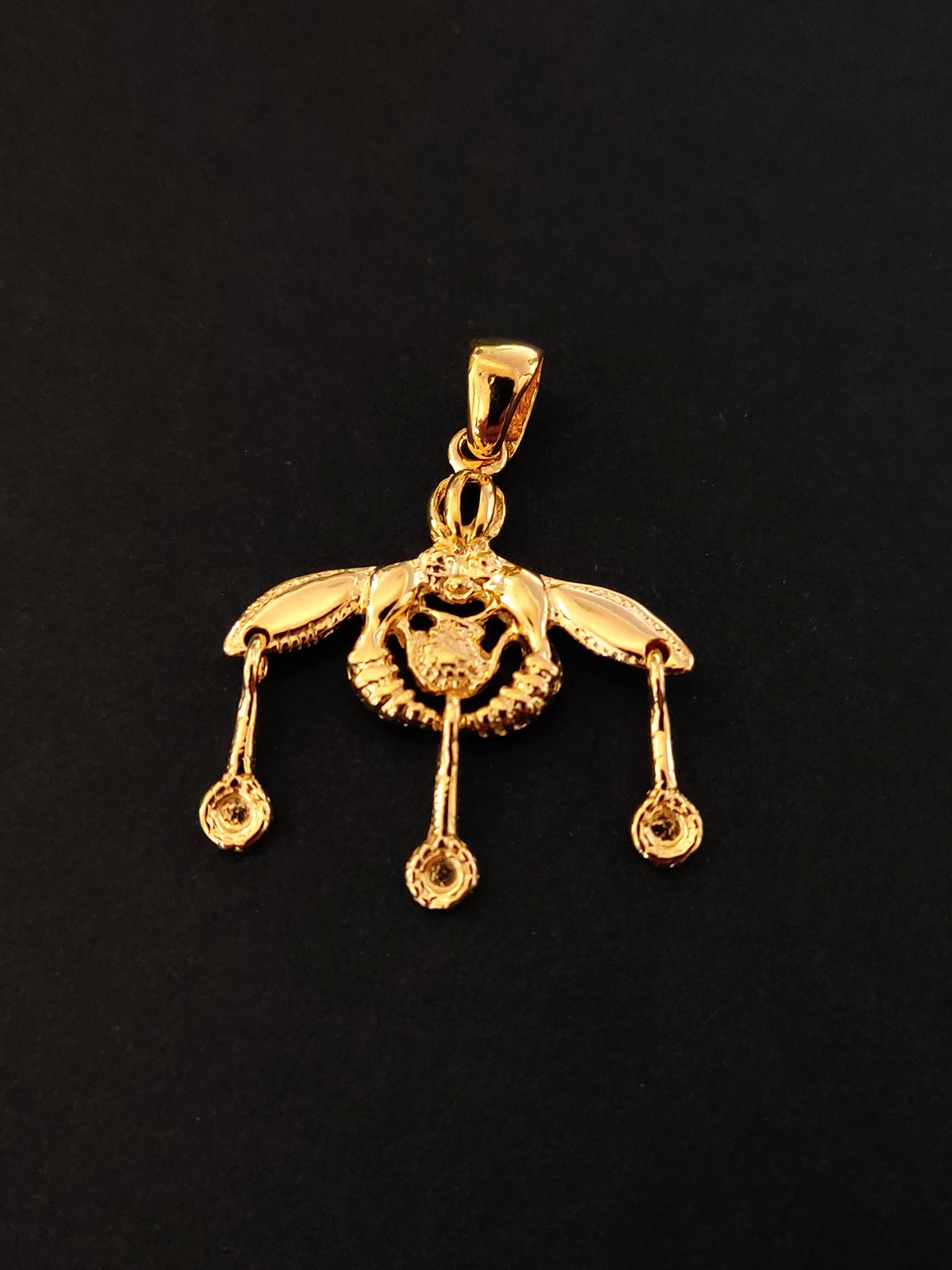 Greek Bees Silver Gold Plated Pendant 25mm