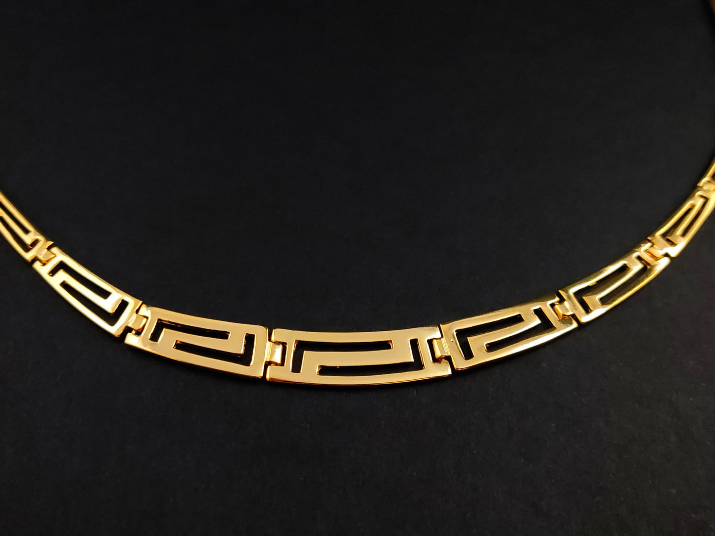 Greek Gold Plated Silver Necklace