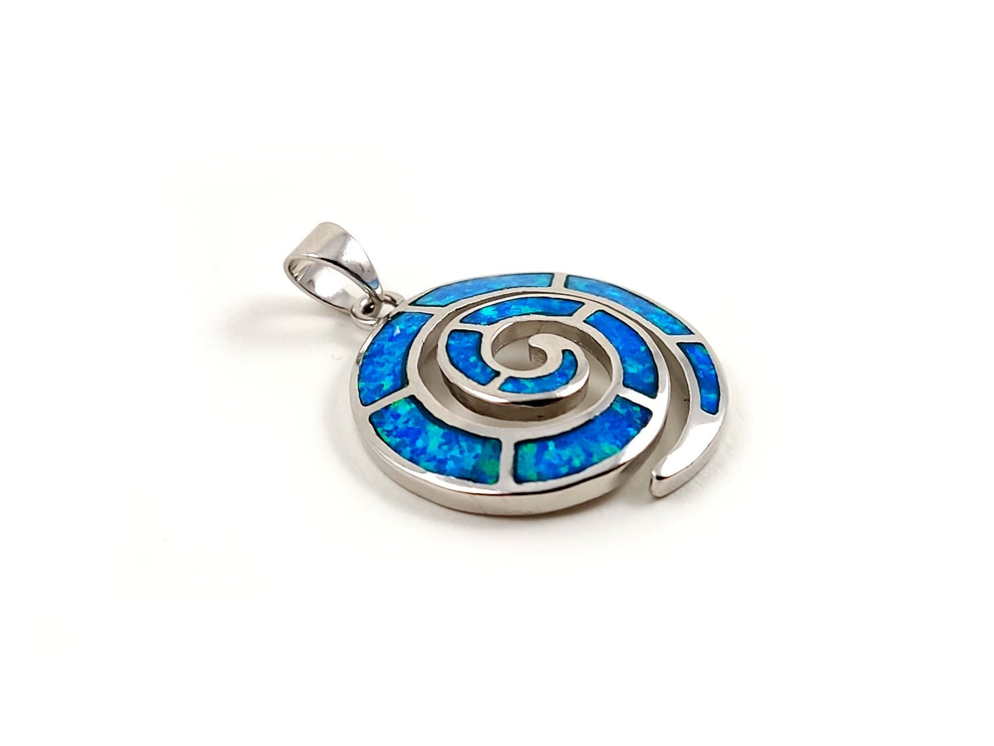 Greek Spiral Opal Pendant 23mm
