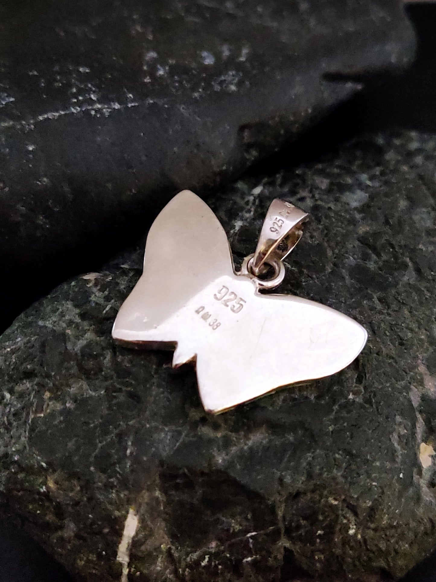 Blue Opal Butterfly Pendant