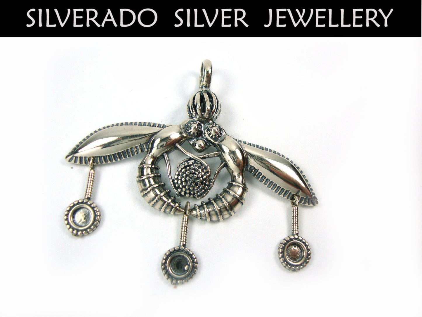 Sterling Silver 925 Ancient Greek Malia Bees Pendant 55 mm, Griechische Silber Anhanger, Greek Pendant, Greek Jewelry, Pendetif Grecques