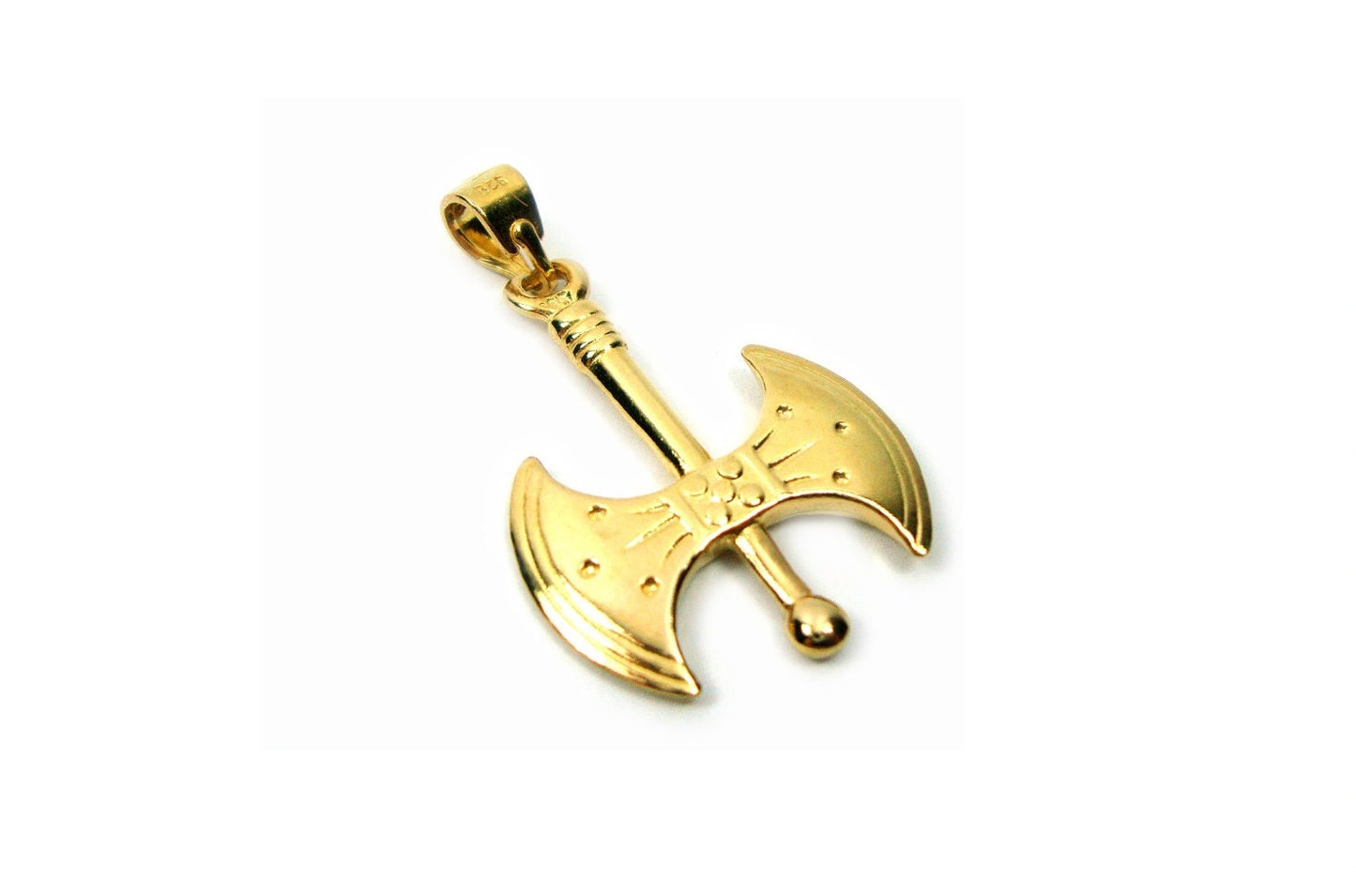 Labrys Double Axe Gold-Plated Silver Pendant 20x30mm