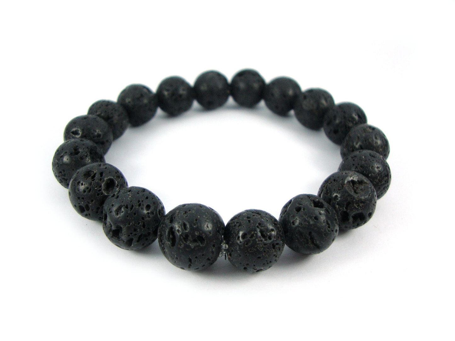 Lava Bracelet, Santorini Greek Natural Volcanic Lava Big Stones 14mm Men Women Unisex , Lava Stones , Volcanic Lava , Greek