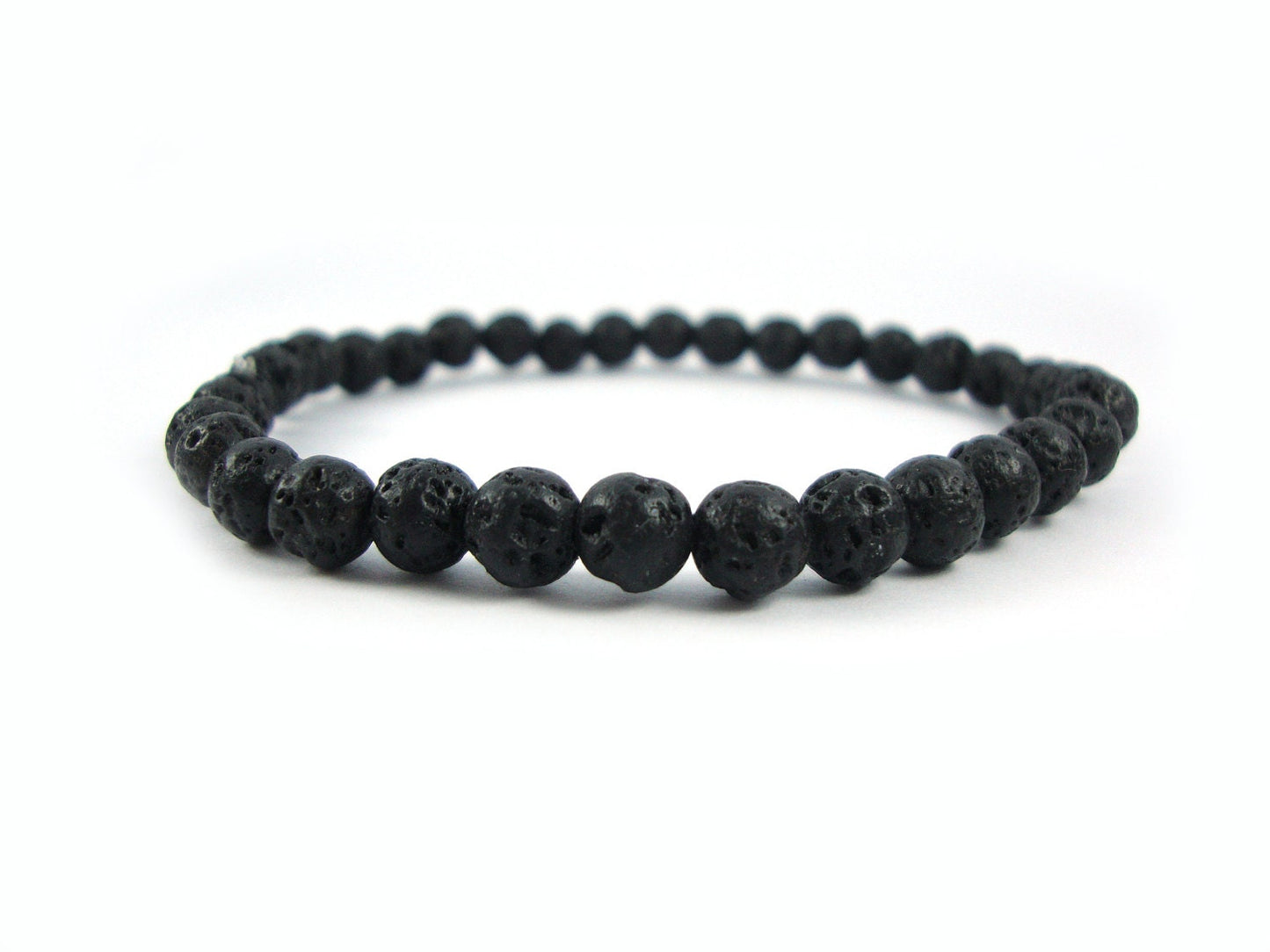 Santorini Greek Natural Volcanic Small Stones Lava 6mm Men Women Unisex Lava Bracelet , Pierre De Lave , Lavastein Armband