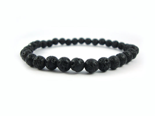 Santorin grec naturel volcanique petites pierres lave 6mm hommes femmes unisexe lave Bracelet , Pierre De Lave , Lavastein brassard