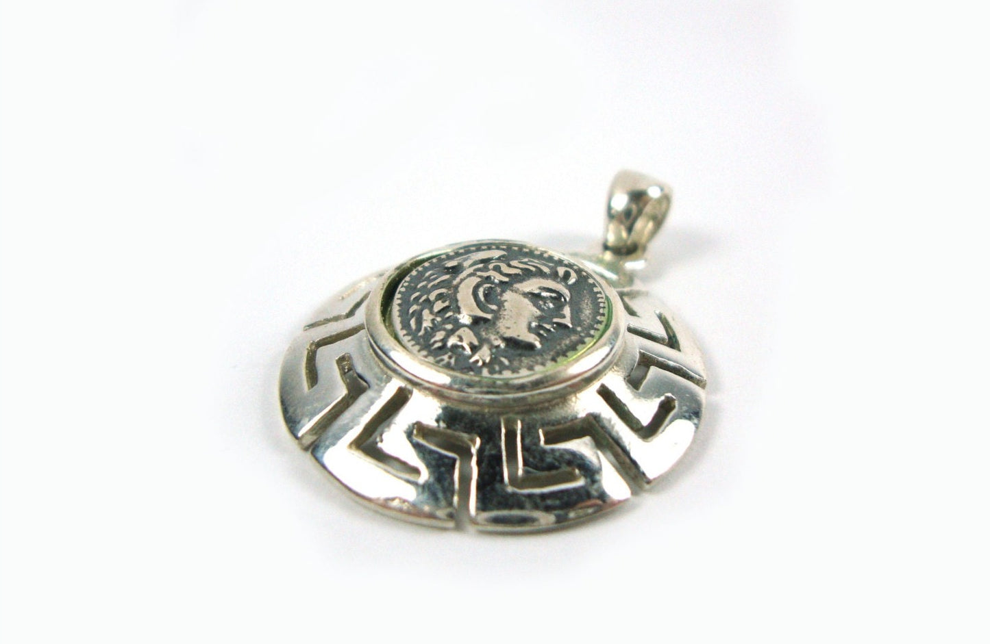 Alexander The Great Silver Pendant 26mm