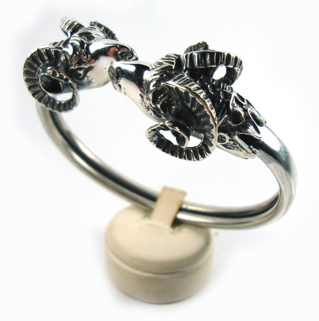 Greek Big Ram Head Cuff Bracelet