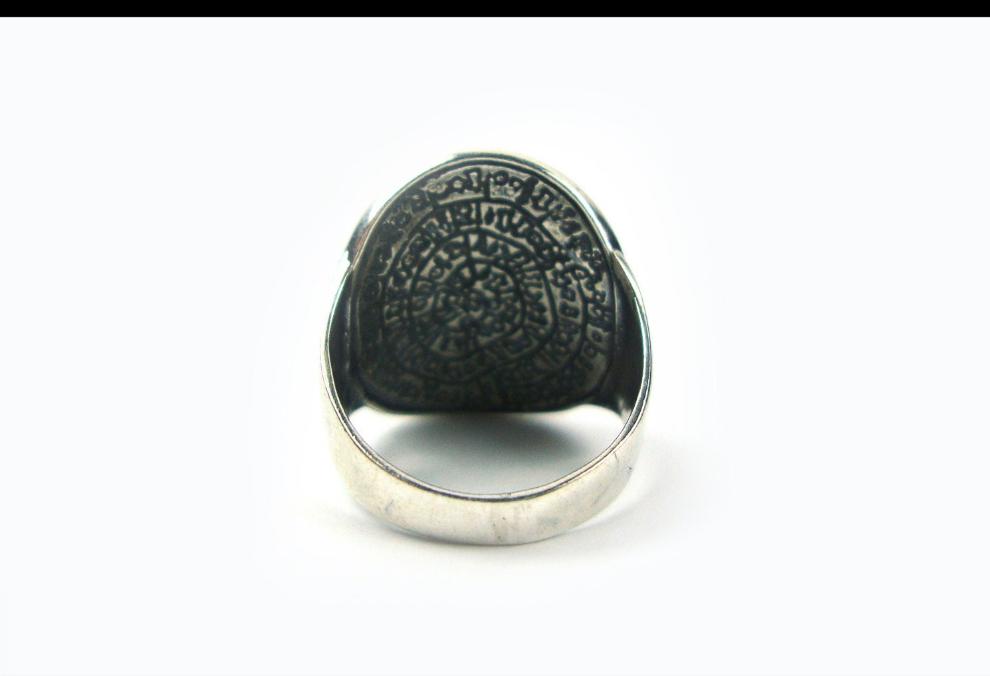 Phaistos Disc, Greek Ring, Sterling Silver 925 Ancient Greek Minoan Phaistos Disc 23mm Ring, Greek Jewelry, Minoan Ring, Phaistos Disc Ring