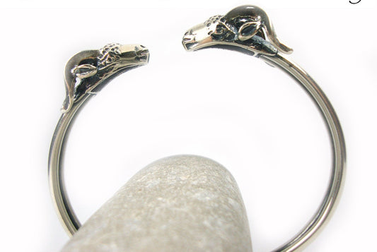 Greek Silver Ram Bracelet