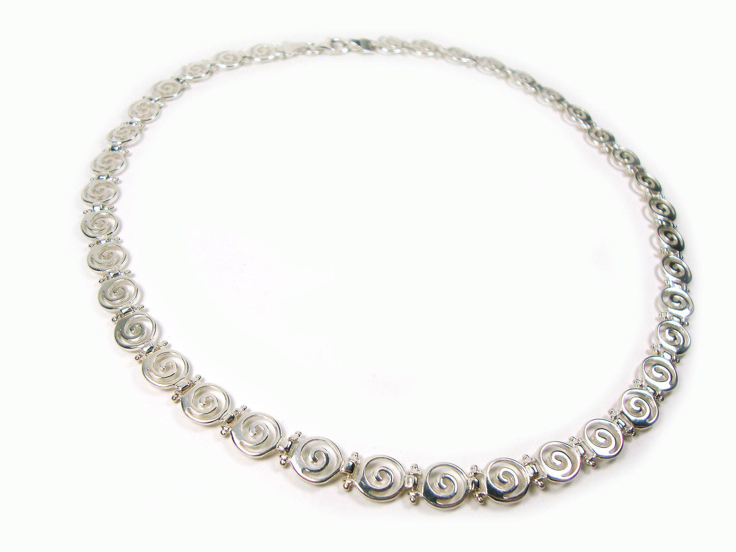 Sterling Silver 925 Greek Spiral Necklace Circle Of Life Infinity Key - Griechische Spiral Halskette - Greek Jewelry - Collier Grecque