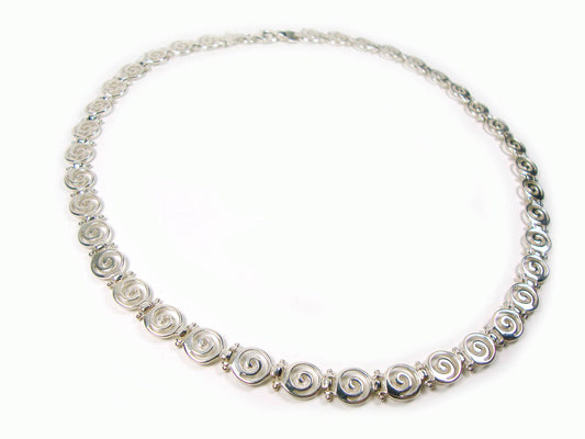 Sterling Silver 925 Greek Spiral Necklace Circle Of Life Infinity Key - Griechische Spiral Halskette - Greek Jewelry - Collier Grecque