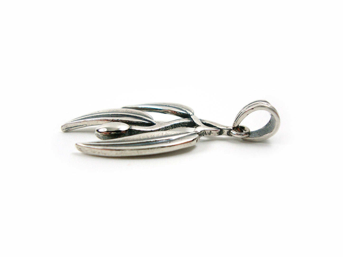 Greek Olive Leaf Athena Silver Pendant